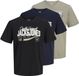 JACK & JONES JJELOGO TEE SS O-NECK 2 COL AW26 3PK MP Heren T-shirt - Zwart - XL
