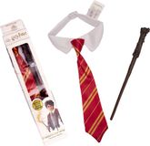 Ciao s.r.l Harry Potter Accessoires Toverstaf Verkleedaccessoires Kind en Volwassenen Tovenaarsset - Officiële licentie - 3-Delig Toverstaf/Stropdas/Nep Shirt - One Size