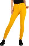 Merkloos Push Up Jeans Jaune Skinny Jeans Femme S Regular Waist Coton Polyester Élasthanne Stretch Casual