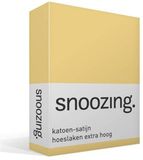 Snoozing Katoen-satijn Hoeslaken Extra Hoog - Lits-jumeaux (180x200 cm) - Geel