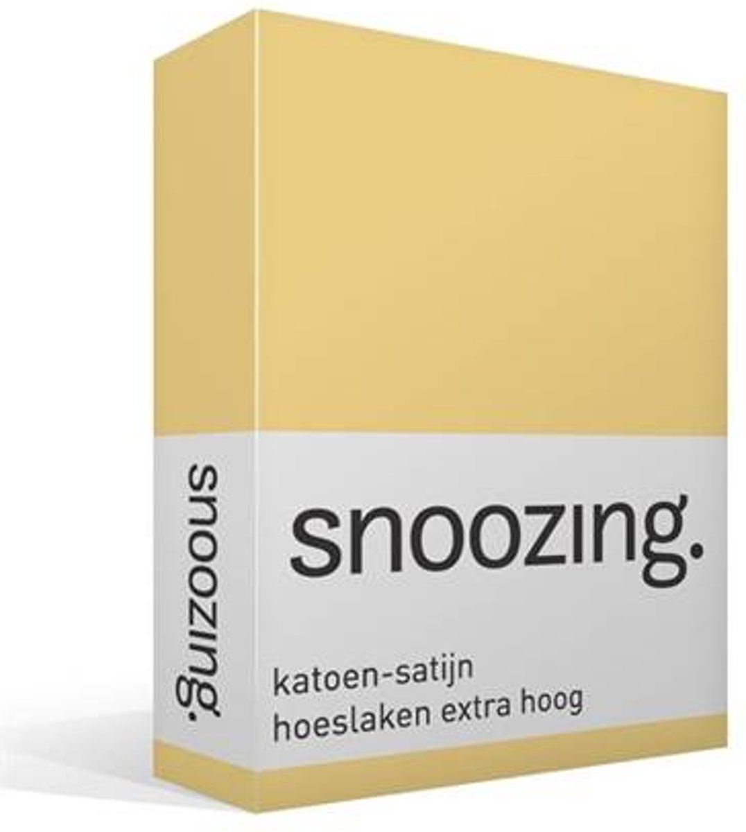 Snoozing Katoen-satijn Hoeslaken Extra Hoog - Lits-jumeaux (180x200 cm) - Geel