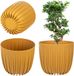 KADAX Pot de fleurs 17,5cm Rond Plastique Jaune