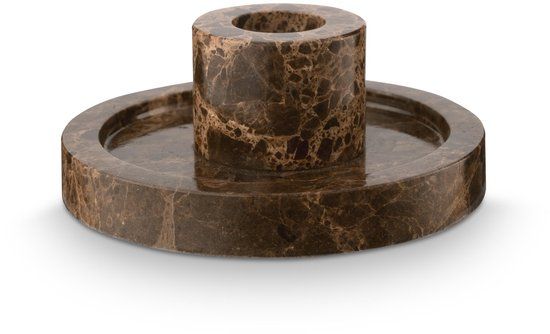 vtwonen Kandelaar Bruin Marmer 10.2x4cm