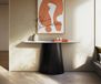 Livos Console Edge 140x40 cm Céramique Laminam® Statuarietto Blanc Livos Métal Noir