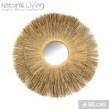Natural Living Spiegel ECLIPSE van zeegroen gras Ø90 cm