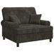 vidaXL fauteuil met kussens Donkerbruin 1,5 Lijnen Stof