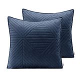 AmeliaHome 2 kussenslopen 45 x 45 cm antraciet lila kussenhoezen set ultrasoon stiksel polyester softa