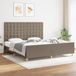 vidaXL Cadre de lit tissu taupe 180x200 cm
