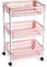 Plasticforte keukentrolley/badkamer trolley - op wieltjes - 3-laags - oudroze - kunststof - 40 x 30 x 61,5 cm