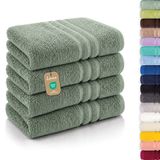 Lavea® Set van 4 Handdoeken 50x100 cm – 100% Katoen – Eucalyptus