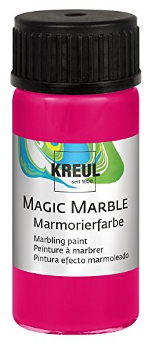 Kreul 73233 - Magic Marble marmerverf, 20 ml glas in neonroze, briljante duikmarmerverf voor willekeurige patronen en unieke kleureffecten.