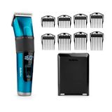 BaByliss Japanse stalen digitale tondeuse, lithium draadloze/snoer, 45 snijlengtes, LED-scherm, blauw