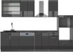 Vicco Fame-Line Complete keukeneenheid – 300 cm met hoge kast, zonder werkblad Antraciet Hoogglans