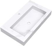 Brauer Coral lavabo - 80 cm - 1 bac - 1 trou pour robinetterie - aspect marbre Calacatta Gold