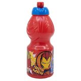 STOR Herbruikbare Kinder Waterfles Avengers 400ml Kunststof met Lekvrije Dop en Antislip Band BPA-vrij voor Kinderen