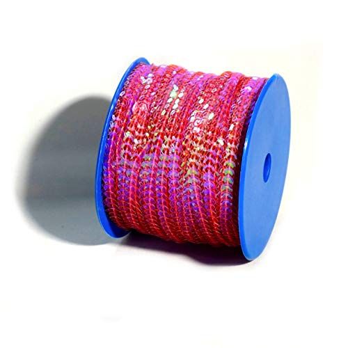 Matsa 50 m naaiband, 6 mm, paillettenrol, violet