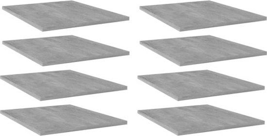 vidaXL Wandschappen 8 stuks 40x50x1,5 cm Bewerkt Hout Betongrijs