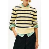 Tommy Hilfiger Gebreide Trui Dames Katoen S Geel/Donkerblauw