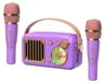 Karaoke set enfants - Machine à karaoké avec 2 microphones - Bluetooth 5.3 - 15 W - Éclairage