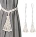 Goodivery ® Porte-rideaux - Style Bohème, Coton, Blanc, Lot de 2