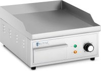 Royal Catering Elektrische grillplaat - 350 x 380 mm - Geribbelde plaat - 2.000 W