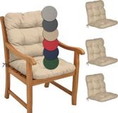 Beautissu Flair NL – Set van 4 Tuinkussens Lage Rug Natuur – 100x50 cm