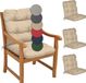 Beautissu Flair NL – Set de 4 coussins de jardin bas dossier naturel – 100x50 cm
