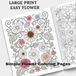 Large Print Easy Flower coloring book