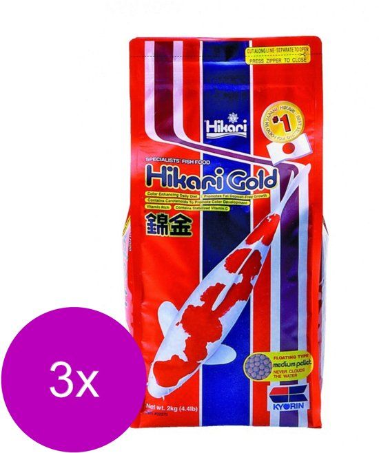 Hikari Gold Medium - Vijvervoer - 3 x 500 g