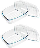 Cosy&Trendy 2x Ovenschaal glas met deksel 34 x 22 x 7 cm - 4,1 L - Glazen ovenschalen