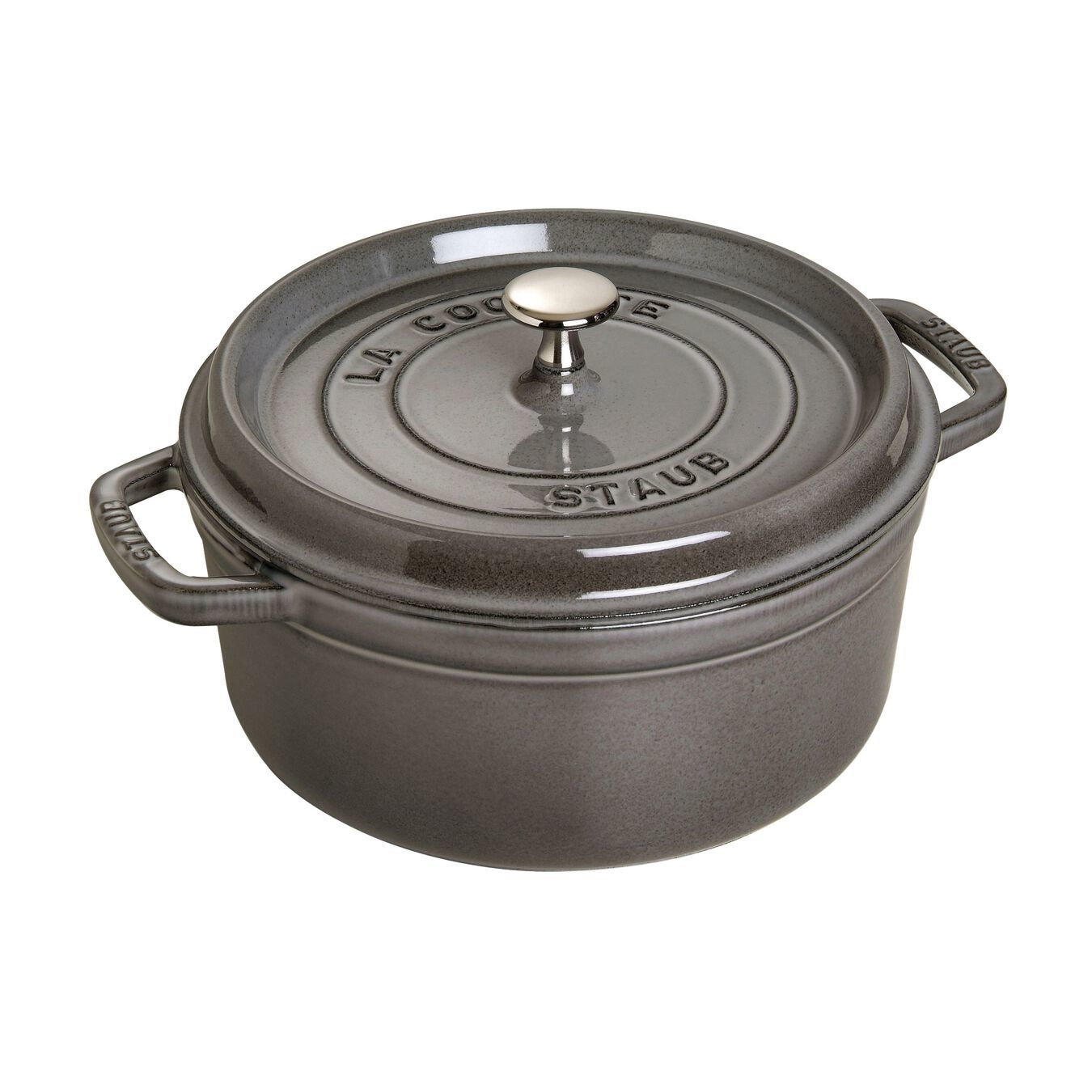 Staub Cocotte - 24cm Round Cast Iron Casserole Dish - 3.8L - Grey