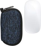 kwmobile computermuis hoes geschikt voor Apple Magic Mouse 1 / 2 hoesje - Muis beschermhoes met rits - Mouse case van neopreen in deep ocean / zwart