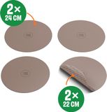 Cook and Pan Cook & Pan 4x Inductie Beschermer Rond Taupe