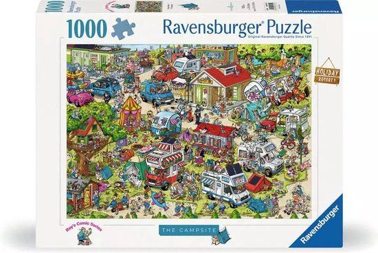 Ravensburger puzzel Holiday Resort 1 - Camping cartoon legpuzzel 1000 stukjes