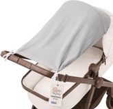 Totsy baby ASE Spolka Akcyjna Zonbescherming Kinderwagen 70 x 45 cm UV Zonwering Baby Mousseline Schaduwdoek voor Buggy Sportwagen Wandelwagen tegen Zon Wind en Regen Opvouwbaar Grijs Mousseline