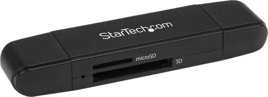 StarTech.com USB 3.0 SD/MicroSD Card Reader - USB-C & USB-A - Black