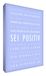 Little Helper BP1216-14G Feel Good Art wandversiering van sterk canvas in moderne typografische stijl "Sei Positief, 40 x 30 cm, lichtblauw
