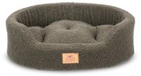 Ferplast Hondenbedkussen voor middelgrote honden, kattenbed, wasbaar synthetisch bouclé, zachte vulling, 65 x 46 x h 17 cm. Groen
