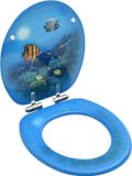vidaXL Toiletbril met soft-close deksel, diepzee, MDF
