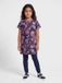 Hummel Kinderjurkje met Korte Mouwen Hmldrama T-shirtjurkje S/S 214575 Bordeaux Gebloemd Katoen Maat 110