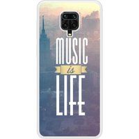 Redmi Bedrukt siliconen hoesje compatibel met Redmi Note 9 Pro Music is life
