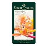 FABER-CASTELL Polychromos kleurpotloden, 12 kleuren in metalen etui