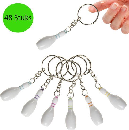 Sleutelhanger Kegels 48 STUKS - Bowlingkegels - Uitdeelcadeaus - Traktatie voor Kinderen