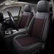 Audi Housses de siège auto pour Audi A1 8X | Set de 2 | Similicuir de haute qualité (Skai) | Série CLS900 | Noir avec surpiqûres blanches