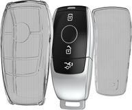 kwmobile autosleutel hoesje geschikt voor Mercedes Benz Smart Key autosleutel (alleen Keyless) - Autosleutel behuizing van TPU - Transparant in zwart / transparant