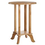 Premier Ronde houten bijzettafel voor woonkamer, nachtkastje met plank voor opslag, 54 x 37 cm, lichtbruin
