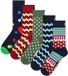 Happy Socks 5-Pack Graphic Socks Dames Navy Gestreept Katoen/Polyamide/Elastaan 36-40