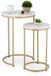 Merkloos Relaxdays bijzettafel - set van 2 - 2 groottes - metalen poten - wit-goud