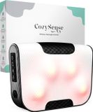CozySense Shiatsu Massagekussen - Elektrisch & Draadloos Massage Apparaat voor Nek en Rug - Warmtefunctie - Oplaadbaar - Ergonomisch - Wit
