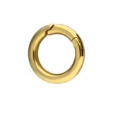 Lucardi Dames Stalen goldplated charm sluiting rond - Hanger - Staal - Goudkleurig